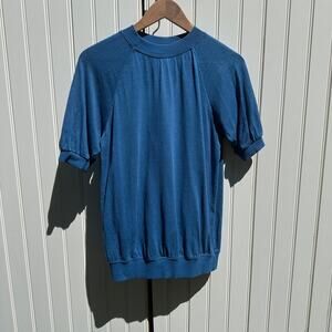 Jungmaven Short Sleeve Raglan Tee T-Shirt Top Small Galaxy Blue 55% Hemp EUC